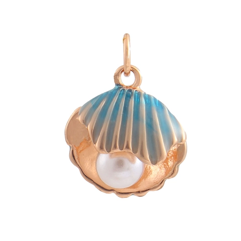 Ciondoli Animali Vita Marina Charms Tema Oceano Rame Placcato Oro Smalto Zirconia Per Creazione Di Gioielli DIY Artigianale