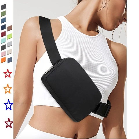 Waterproof Nylon Belt Bag For Women Men Outdoor Sports Waist Pack Adjustable Strap Chest Crossbody Bag For Running Travel