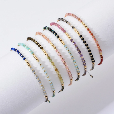 Handmade Miyuki Seed Bead Natural Gemstone Bracelet Adjustable Woven Cord Bohemian Style Jewelry For Women Daily Wear