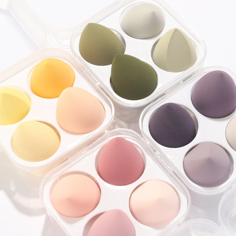 Éponges De Maquillage Hydrophiles Sans Latex Mélangeurs De Beauté Puffs Cosmétiques Souples Avec Boîte De Rangement Transparente