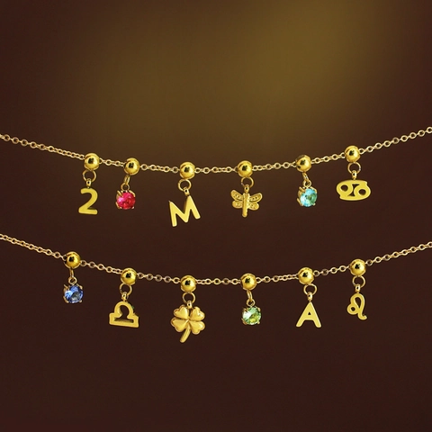 Sternzeichen Anhänger Edelstahl 18K Vergoldet DIY Schmuckherstellung Pendants Für Halsketten Armbänder Minimalistisch