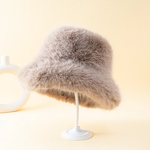 Cappello Alla Pescatora In Pelliccia Sintetica Di Volpe Da Donna Inverno Caldo Spesso Peluche Elegante Versatile