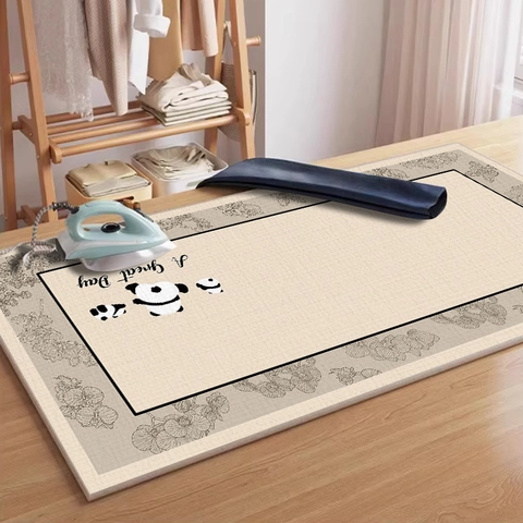 Heat Resistant Ironing Mat Belgian Velvet TPR Non Slip Foldable Tabletop Ironing Board Alternative Cartoon Decorative