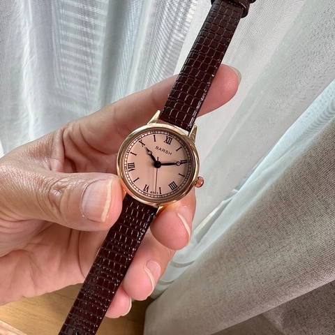 Ladies Quartz Watch Simple Round Alloy Case Faux Leather Strap Roman Numeral Dial Fashion Elegant Wristwatch For Women
