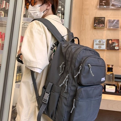 Mochila Gran Capacidad Impermeable Nylon Múltiples Bolsillos Bolsa Escolar Ocio Viaje Estudiantes Portátil Estilo Japonés