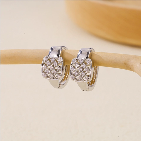 Mode Zirkon Huggie Hoop Ohrringe Versilbert Messing Exquisite Multi Stil Schmuck Für Damen Party Alltag