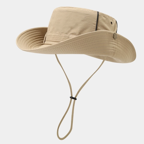 Cappello Da Sole All Aperto Poliestere Asciugatura Rapida Traspirante Tesa Larga Pesca Trekking Arrampicata Pieghevole Boonie