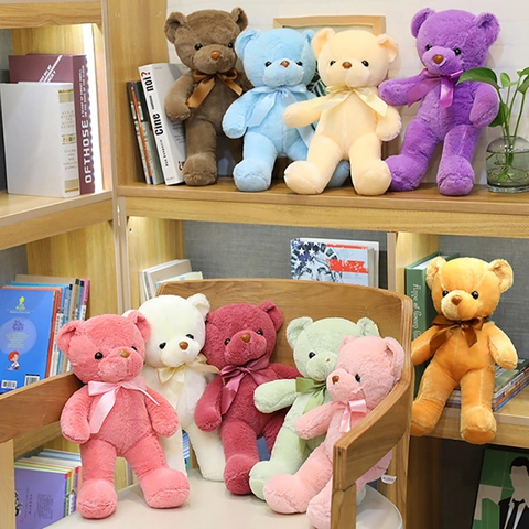 Oso de Peluche de Colores Juguete de Peluche Lindo Oso de Peluche Muñeca de Peluche Suave Para Regalo de Cumpleaños de Evento de Ceremonia de Apertura