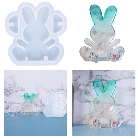Hasen Silikonform DIY Harzguss Weihnachten Kaninchenform Für Handgemachte Seifenkerze Bastel Ornament