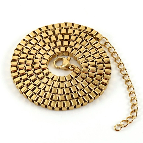 Collana Catena Veneziana Acciaio Inossidabile Placcato Oro 18K Gioielli Moda Geometrici