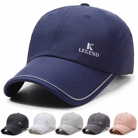Quick Dry Baseball Cap Polyester Breathable Sunshade Outdoor Sport Minimalist Letter Embroidery Unisex Reflective Brim