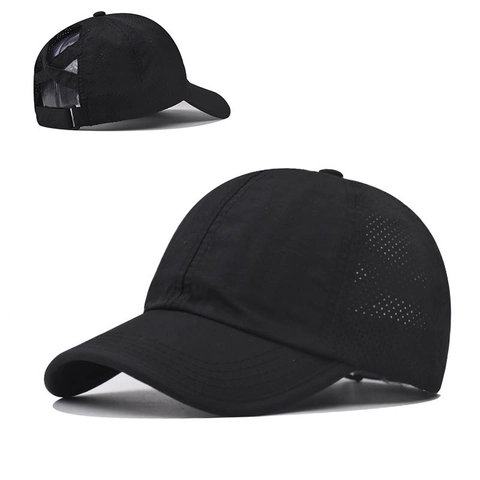 Ponytail Baseball Cap Women Criss Cross High Bun Cotton Mesh Breathable Quick Dry Outdoor Sun Hat