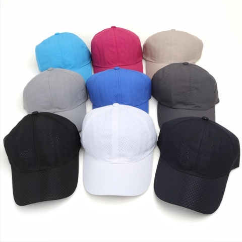 Atmungsaktive Schnelltrocknende Baseballkappe Laserperforiertes Nylon Mesh Sporthut Outdoor Sonnenschutz Verstellbar