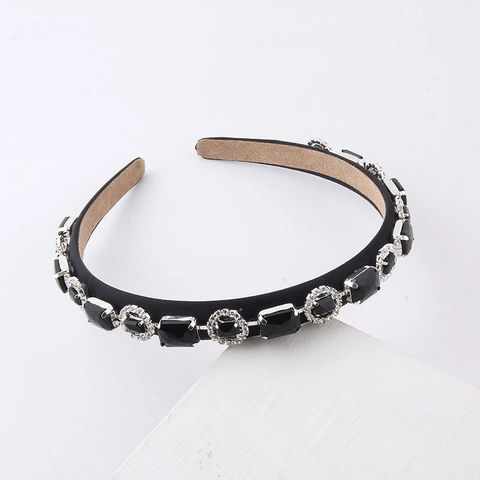 Vintage Gepolstertes Stirnband Für Damen Mit Bunten Strasssteinen Und Kristallen Satin Luxus Haarschmuck Accessoires