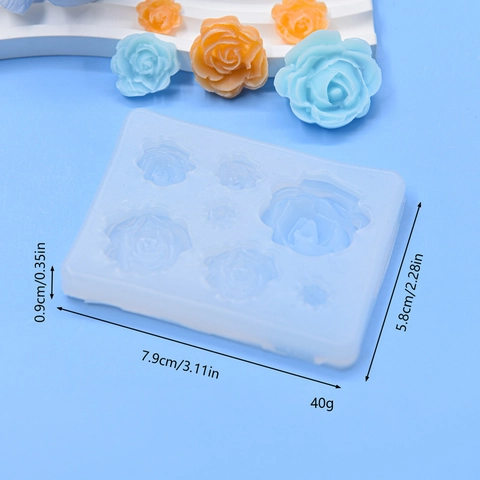 3D Rosenblüten Silikonform Mehrfachhöhle DIY Handgemachte Seife Tortendekoration Fondant Backen Harz Handwerk