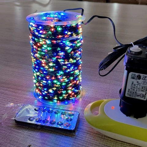 Guirlande Lumineuse LED Fil De Cuivre Vert Étanche IP44 Télécommande Multi Modes Fairy Lights Pour Sapin Noël Décor Jardin