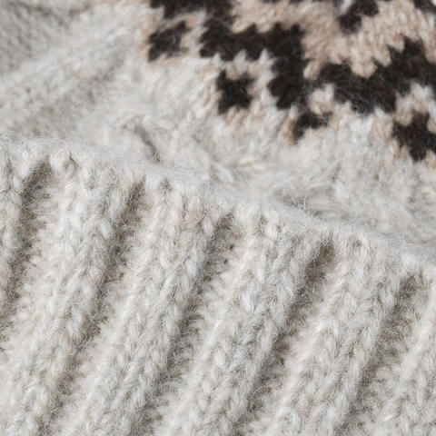Berretto In Lana Maglia Spesso Caldo Inverno Esterno Jacquard Righe Stile Nordic Fair Isle Per Donna Calotta Termica Morbida
