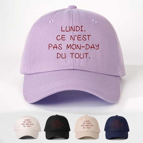 Grappige Franse Engelse Tekst Honkbalpet Verstelbare Polyester Zonbescherming Outdoor Casual Hoed