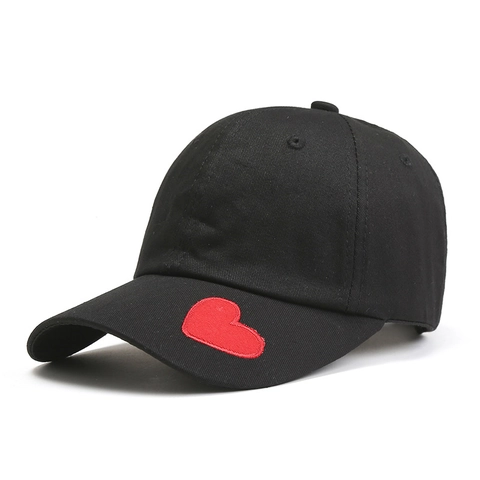 Berretto da Baseball con Ricamo a Cuore Stile Coreano in Cotone Regolabile Cappello da Sole per Esterno Casual Viaggio Uomo Donna Moda