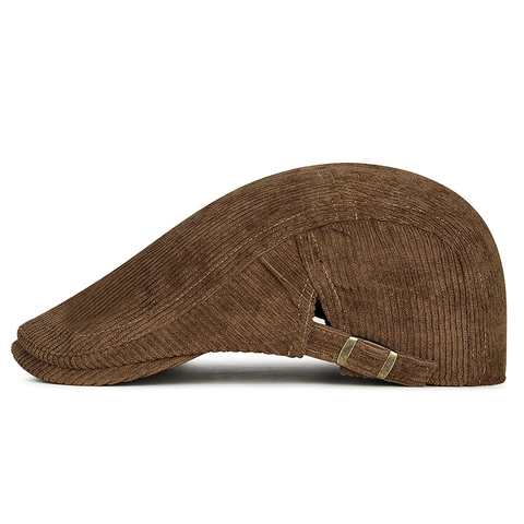 Vintage Corduroy Flat Cap Adjustable Retro Ivy Newsboy Hat For Men Women Solid Color Casual Driving Cap Autumn Winter Hat