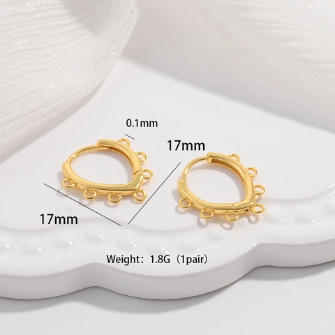 S925 Sterling Silver Teardrop Earring Hoops With Multi-loop For DIY Handmade Jewelry Making Findings Water Drop Ear Clasps