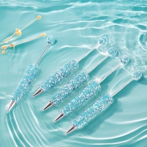 Ballpoint Pen Beaded Full Rhinestone Metal Shiny Creative Writing Stationery Office Gift Multi Color