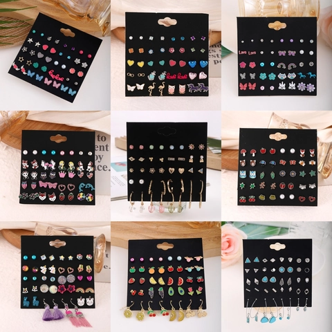 Orecchini A Bottone Animali Frutta Lega Smalto Cuore Fiore Gioielli Di Moda Accessori Per Donna Con Perno Inossidabile