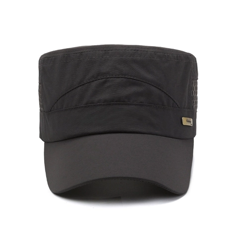 Heren Zomer Ademend Gaas Platte Pet Outdoor Zonwering Cadet Cap Militaire Hoed Verstelbaar Casual Mode Zonnehoed
