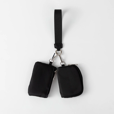 Portable Mini Coin Purse Wrist Bag Waterproof Nylon Zipper Pouch Dual Small Wallets For Daily Travel Simple Street