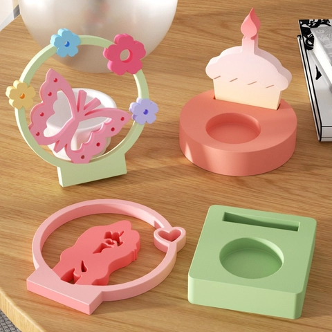Silicone Mold For DIY Candle Holder Couple Silhouette Butterfly Heart Design Resin Casting Craft Handmade Gift