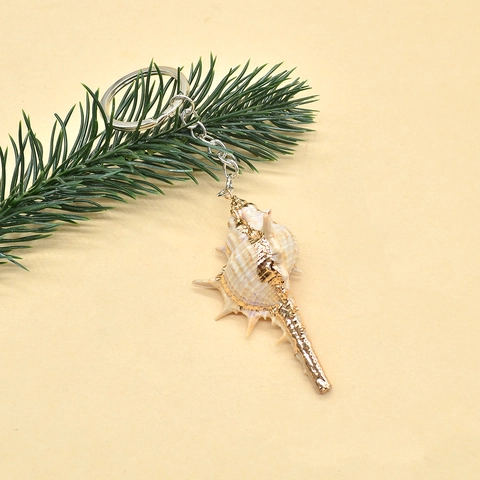 Bohemian Beach Shell Conch Keychain Pendant Natural Style Ocean Accessory Alloy Key Ring For Women Girls Gift