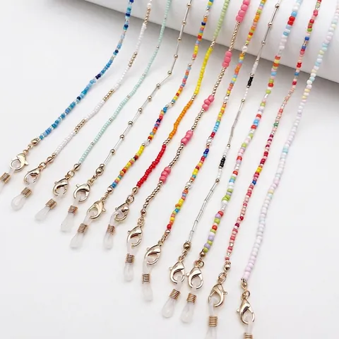 Chaîne De Lunettes En Perles De Verre Faite À La Main Cordon De Lunettes De Soleil Boho Coloré Accessoire Femme