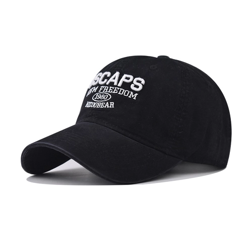 Vintage Washed Cotton Baseball Cap Distressed Letter Embroidery Adjustable Outdoor Sunshade Sport Duck Tongue Hat For Men Women