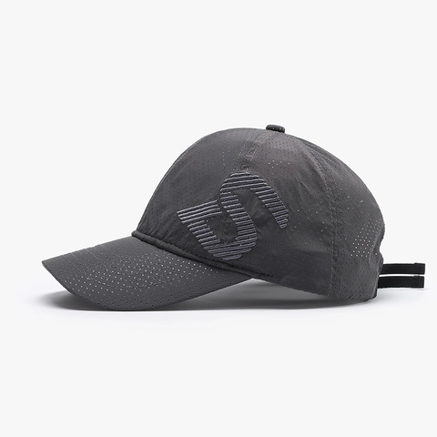 Breathable Mesh Baseball Cap Quick Dry Polyester Outdoor Sun Protection Hat Laser Cut Holes Adjustable For Men Women