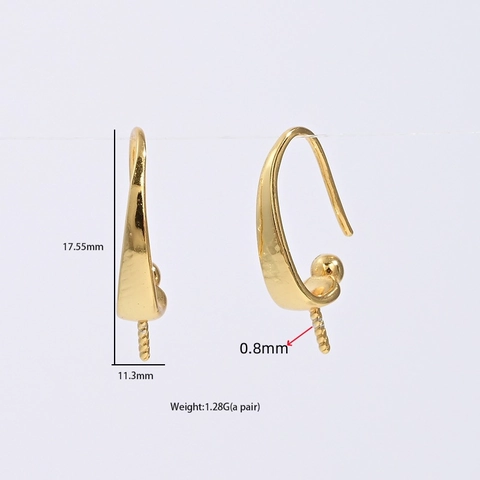 Componenti per Monachelle in Argento Sterling 925 per la Creazione di Gioielli Fai-da-te Placcati in Oro Argento a Forma di U Geometrici per Orecchini di Perle Donna