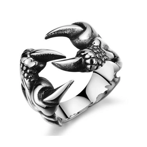 Anillo de Garra de Dragón Punk para Hombre Gótico Garra de Fantasma Acero de Titanio Anillo Abierto Retro Joyería Accesorios