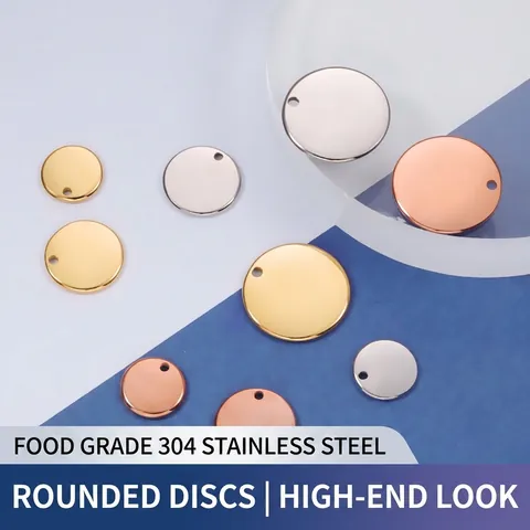 Pendente Disco Rotondo Acciaio Inossidabile 304 Lucidato A Specchio Etichetta Vuota Per La Creazione Di Gioielli DIY Accessori Per Collana