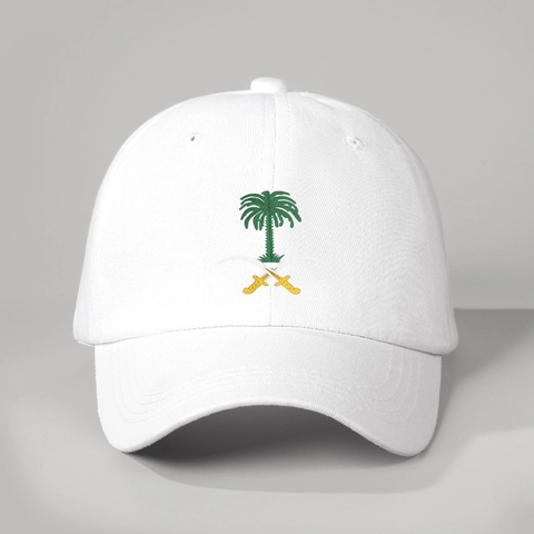 Cappello Da Baseball Vintage In Cotone Lavato Con Ricamo Emblema Arabia Saudita Berretto Da Sole Retro Regolabile