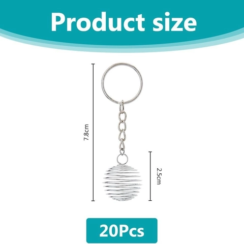 Spiral Cage Keychain Silver Metal Hollow Spring Ball Pendant Crystal Holder For Bag Charm DIY Craft Manual Jewelry Making