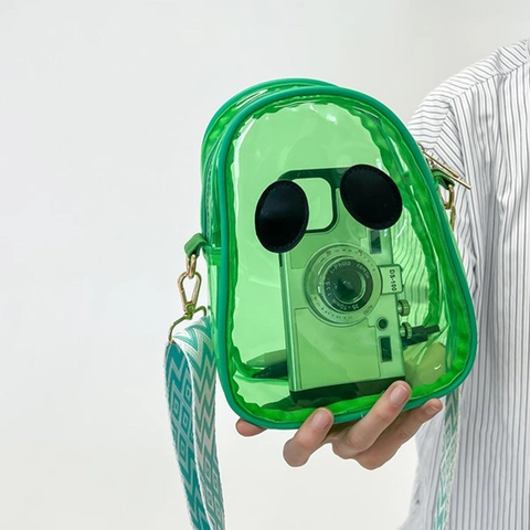 Transparente Gespenst Schultertasche Lustige PVC Jelly Umhängetasche Mit Gemustertem Breit Gurt Für Damen