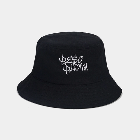 Chapeau Bob En Coton Broderie Lettres Graffiti Large Bord Protection Solaire Streetwear Extérieur Unisexe Chapeau Soleil