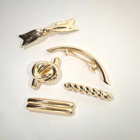 Mollette Per Capelli In Metallo Minimaliste Lega Di Zinco Geometrico Elegante Fiocco Cuore Stella Forcine Per Capelli Per Donne