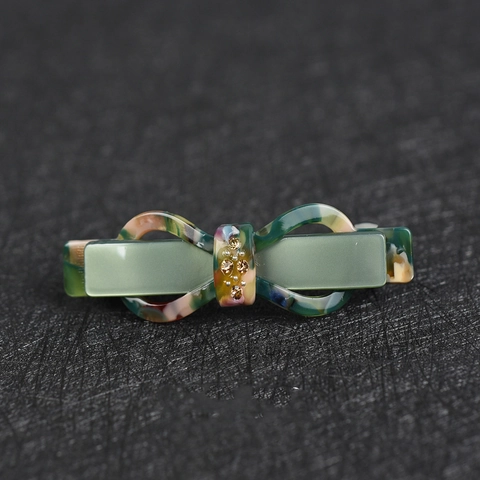 Strik Haarclip Acetaat Marmerpatroon Strass Elegant Frans Barrette Voor Vrouwen Meisjes Haaraccessoires