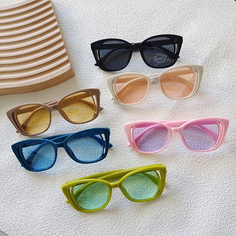 Occhiali Da Sole Occhio Di Gatto Per Bambini Protezione UV400 Montatura Traforata Plastica Resina Occhiali Alla Moda Per Ragazzi Ragazze