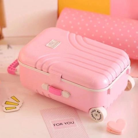 Mini Koffer Sparschwein Kunststoff Trolley Gepäck Form Spardose Schmuck Organizer Box Für Kinder Schreibtisch Deko