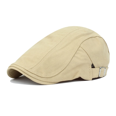 Vintage Herringbone Flat Cap Cotton Adjustable Ivy Hat British Style Retro Newsboy Cap For Men And Women