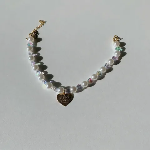 Pet Necklace Collar Imitation Artificial Pearl Iridescent Beads Adjustable Heart Star Pendant For Cats Small Dogs Sweet Accessories