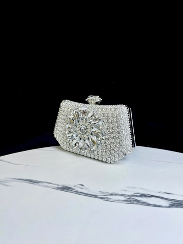 Steentjes Avondtas Bloem Kristal Clutch Handtas Luxe Bruiloft Feest Harde Schaal Schoudertas Voor Vrouwen