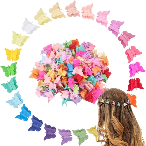 Mini Schmetterling Haarklammern Matte Kunststoff Bunte Haargreifer Für Mädchen Frauen Frisuren Zubehör