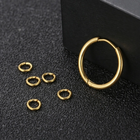 Edelstahl Creolen Für Damen Herren Abnehmbare Kleine Ringe Minimalistische Geometrische Kreis Ohrringe Vergoldeter Schmuck